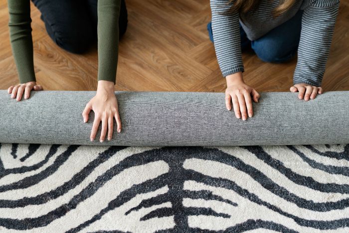tapis salon vintage forme