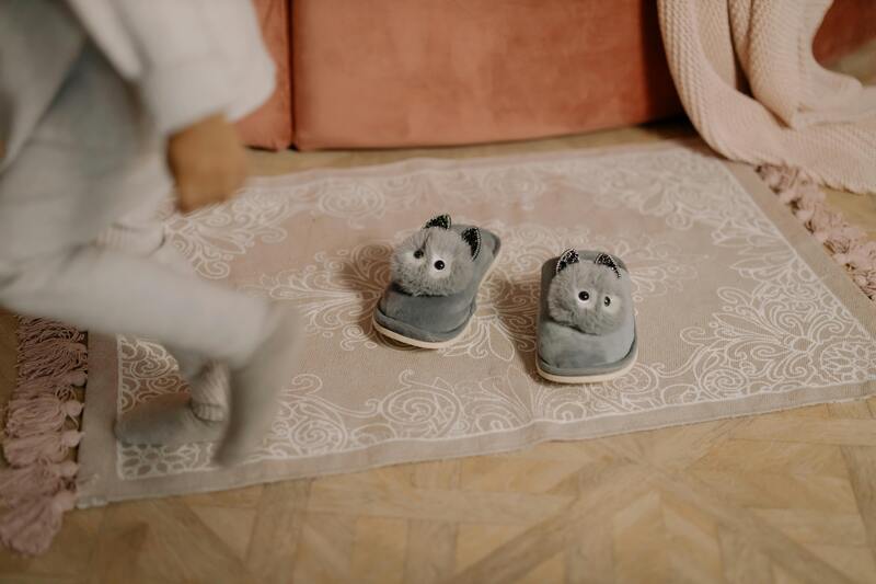 chausson en fausse fourrure
